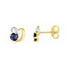 Boucles d'oreilles femme bicolores - Saphir - Or 18 Carats - vue V1