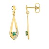 Boucles d'oreilles femme pendantes Emeraude - Or 18 Carats - vue V1