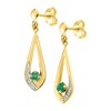 Boucles d'oreilles femme pendantes Emeraude - Or 18 Carats - vue V2