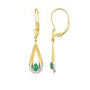 Boucles d'oreilles femme pendates - Emeraude - Or 18 Carats - vue V1