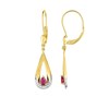 Boucles d'oreilles femme pendantes - Rubis - Or 18 Carats - vue V1