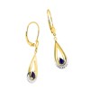 Boucles d'oreilles femme pendantes - Saphir - Or 18 Carats - vue V2