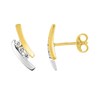 Boucles d'oreilles femme bicolores - Oxyde de zirconium - Or 18 Carats - vue V1