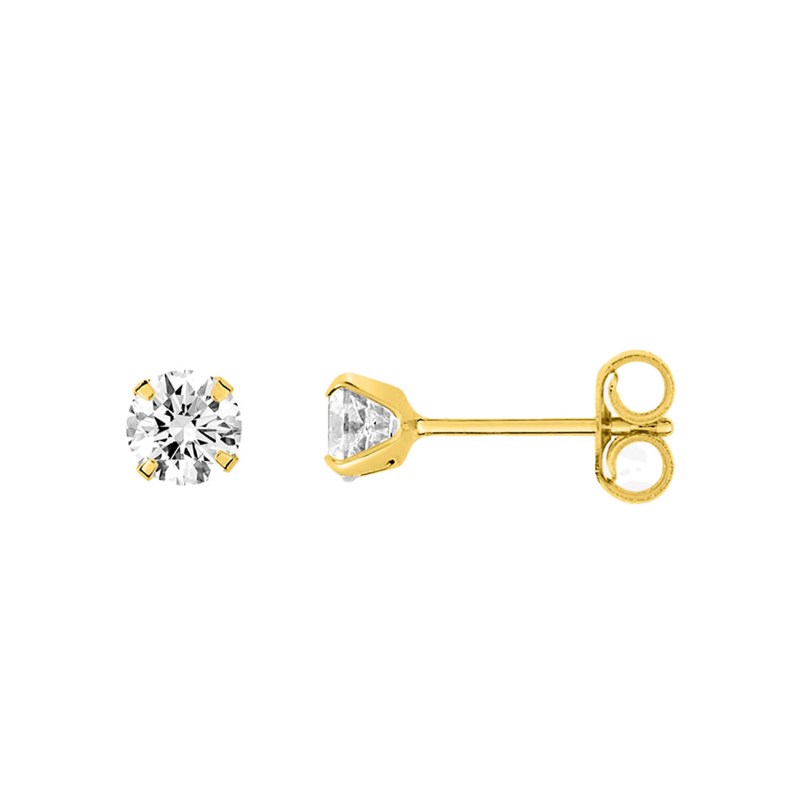 Boucles d'oreilles femme - Oxyde de zirconium - Or 18 Carats