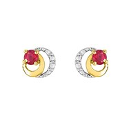 Boucles d'oreilles femme - Rubis - Or 18 Carats