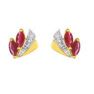 Boucles d'oreilles femme - Rubis - Or 18 Carats