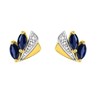 Boucles d'oreilles femme - Saphir - Or 18 Carats - vue V1