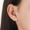 Boucles d'oreilles femme - Or 18 Carats - Trèfle à 4 feuilles - Diamètre du motif : 7mm - vue V3
