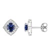 Boucles d'oreilles femme - Saphir et Diamant - Or 18 Carats - vue V1