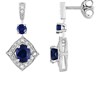 Boucles d'oreilles femme - Saphir et Diamant - Or 18 Carats - vue V1