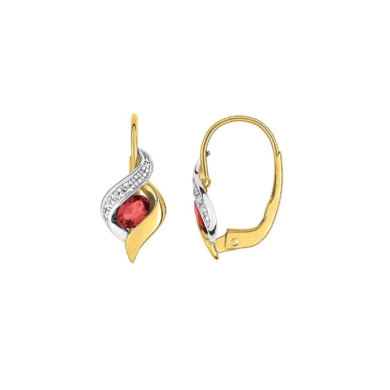 Boucles d'oreilles femme - Rubis - Or 18 Carats