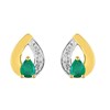 Boucles d'oreilles femme - Emeraude et Diamant - Or 18 Carats - vue V1