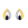 Boucles d'oreilles femme - Saphir et Diamant - Or 18 Carats - vue V1