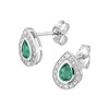 Boucles d'oreilles femme - Emeraude et Diamant - Or 18 Carats - vue V2