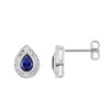 Boucles d'oreilles femme - Saphir et Diamant - Or 18 Carats - vue V1