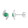 Boucles d'oreilles femme - Emeraude et Diamant - Or 18 Carats - vue V1