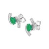 Boucles d'oreilles femme - Emeraude et Diamant - Or 18 Carats - vue V2