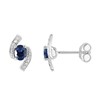 Boucles d'oreilles femme - Saphir et Diamant - Or 18 Carats - vue V1