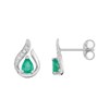 Boucles d'oreilles femme - Emeraude et Diamant - Or 18 Carats - vue V1