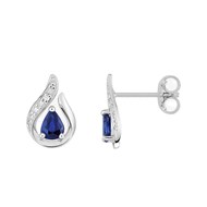 Boucles d'oreilles femme - Saphir et Diamant - Or 18 Carats