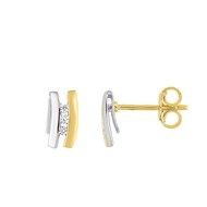 Boucles d'oreilles femme bicolores - Diamant - Or 18 Carats