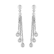 Boucles d'oreilles femme pendantes - Diamant - Or 18 Carats