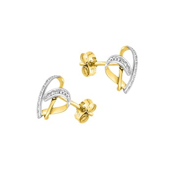 Boucles d'oreilles femme bicolores - Diamant - Or 18 Carats