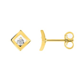 Boucles d'oreilles femme bicolores - Diamant - Or 18 Carats