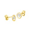 Boucles d'oreilles femme bicolores - Diamant - Or 18 Carats - vue V2