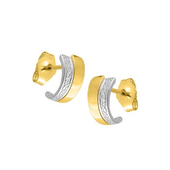 Créoles bicolores Femme - Diamant - Or 18 Carats
