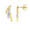 Boucles d'oreilles femme bicolores - Diamant - Or 18 Carats - vue V1