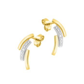 Boucles d'oreilles femme bicolores - Diamant - Or 18 Carats