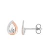 Boucles d'oreilles femme bicolores - Diamant - Or 18 Carats - vue V1