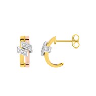 Créoles 3 ors Femme - Diamant - Or 18 Carats