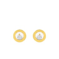 Boucles d'oreilles femme bicolores - Diamant - Or 18 Carats