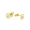 Boucles d'oreilles femme bicolores - Diamant - Or 18 Carats - vue V2