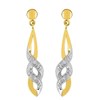 Boucles d'oreilles femme pendates bicolores - Diamant - Or 18 Carats - vue V1