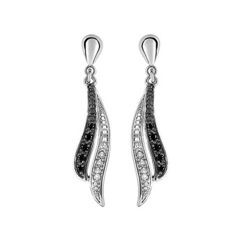 Boucles d'oreilles femme pendantes - Diamant - Or 18 Carats