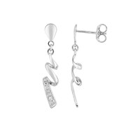 Boucles d'oreilles femme pendantes - Diamant - Or 18 Carats