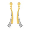 Boucles d'oreilles femme  pendantes bicolores - Diamant - Or 18 Carats - vue V1
