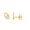 Boucles d'oreilles femme bicolores - Diamant - Or 18 Carats - vue V1