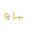 Boucles d'oreilles femme bicolores - Diamant - Or 18 Carats - vue V1