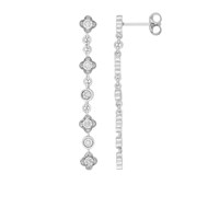 Boucles d'oreilles femme pendantes - Diamant - Or 18 Carats