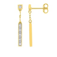 Boucles d'oreilles femme pendates - Diamant - Or 18 Carats