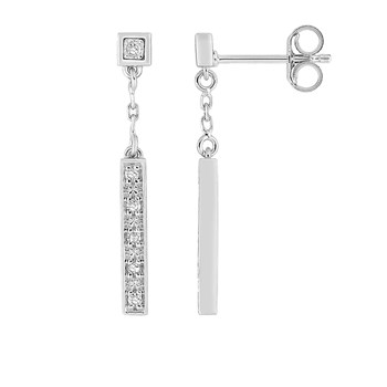 Boucles d'oreilles femme pendates - Diamant - Or 18 Carats
