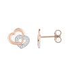 Boucles d'oreilles femme bicolores - Diamant - Or 18 Carats - vue V1