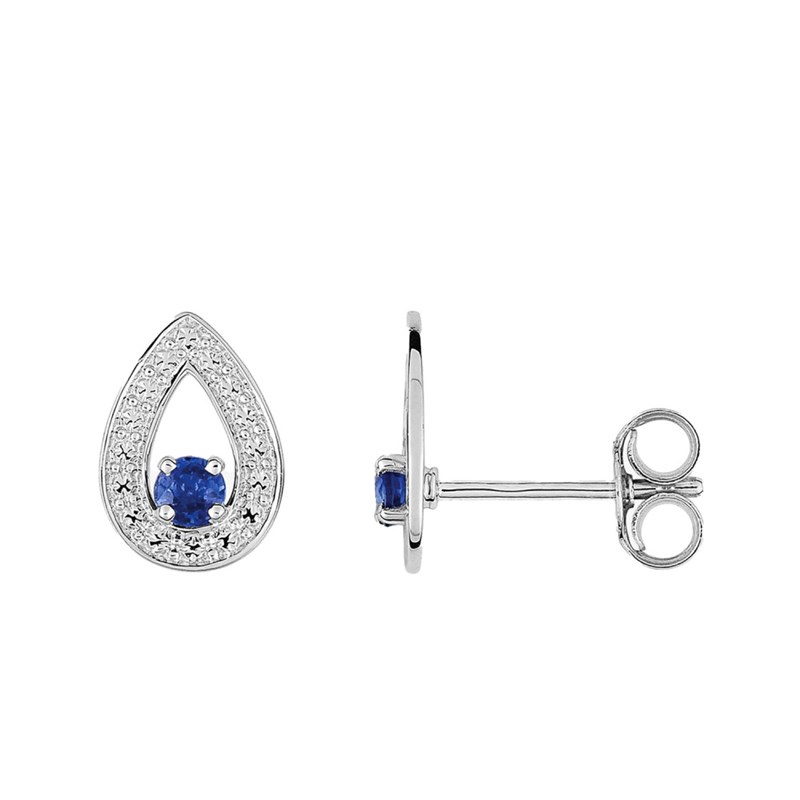 Boucles d'oreilles femme - Saphir - Or 18 Carats