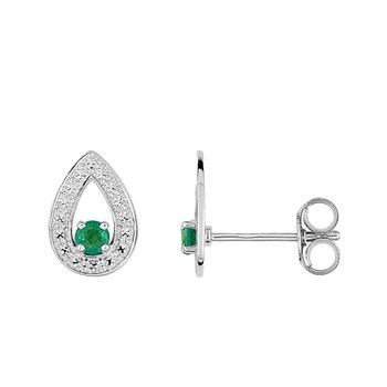 Boucles d'oreilles femme - Emeraude - Or 18 Carats
