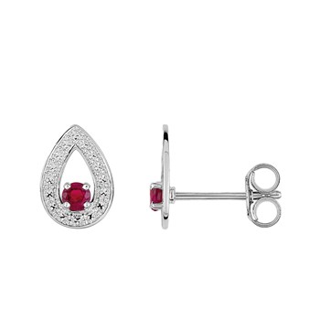Boucles d'oreilles femme - Rubis - Or 18 Carats