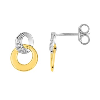 Boucles d'oreilles femme bicolores - Or 18 Carats